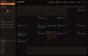 Plan and manage scheduled and published posts in a monthly calendar.