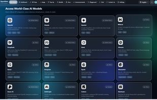 Supported AI models page showing access to providers such as OpenAI, Claude, Gemini, DeepSeek, Qwen, Mistral, Llama and more.