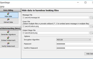 Openstego screenshot 1
