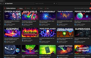 Subscriptions feed - Dark