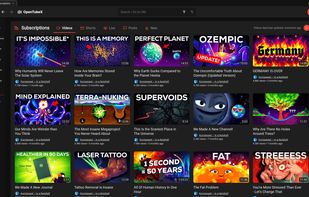 Subscriptions feed - Dark
