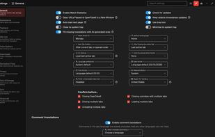 Settings - Dark