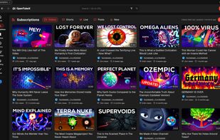 Subscriptions feed - Dark