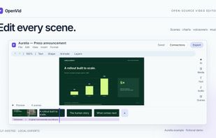 OpenVid scene editor with an animated chart — product demonstration.