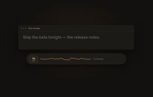 OpenVoiceFlow dictation overlay and on-device transcription workflow on macOS