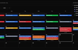 Searchable calendar of events from all your connected platforms