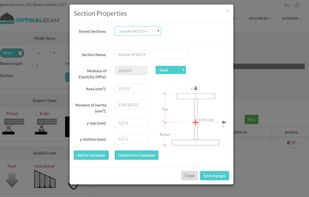 Cross-section properties input