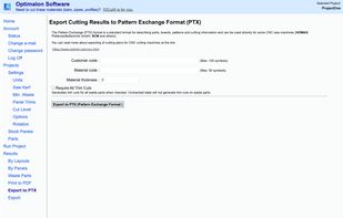 Optimalon Online Panel Cut Optimizer screenshot 1