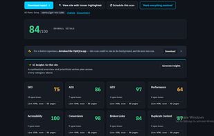 OptiQra's Dashboard