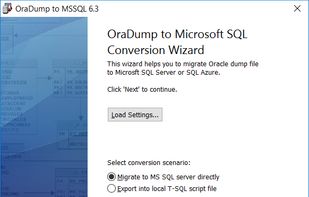 OraDump to MSSQL screenshot 1