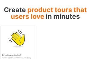 A sample of an OrangeCarpet product tour widget in the corner of a webpage.