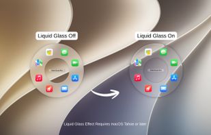 Modern Aesthetics: Toggle the stunning Liquid Glass effect for a native macOS feel.