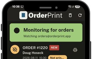 Orders screen > dark mode