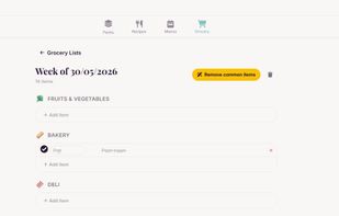 Generate your grocery list in one click