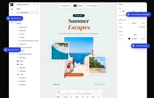 Design a template once in the studio, then generate unlimited on-brand variations