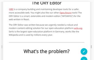 ORY Editor screenshot 1
