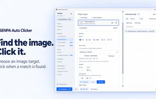 Product visual: choose an image target and scan region for visible-screen matching and click actions.