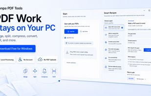 Osenpa PDF Tools keeps PDF work local on Windows with merge, split, compress, convert, OCR, and smart workflow shortcuts. No account, no PDF uploads, and safe output copies for everyday document tasks.