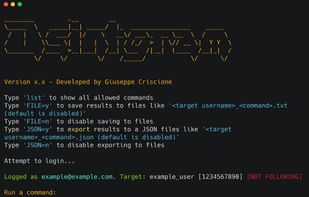 Osintgram screenshot 1
