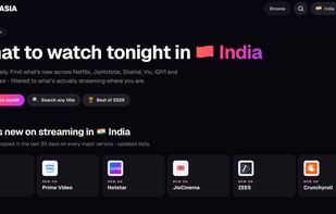 Country-aware homepage — personalized "what to watch tonight" pulled from your country's actual streaming catalogs