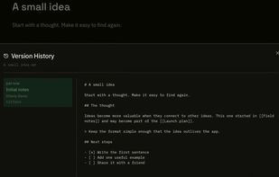 Version history for a note