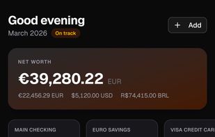 Dashboard with multi-currency account balances
