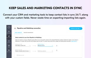 Keep sales and marketing contacts in sync.