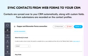 Sync contacts from web forms to your CRM.