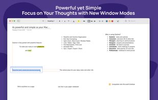 Powerful yet simple
Focus on your thoughts with new window modes