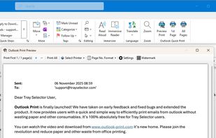 Outlook print in action