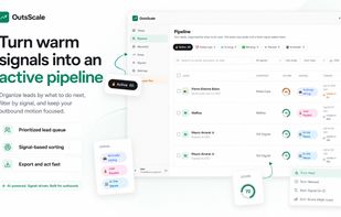 OutsScale organizes signal-based leads into an active pipeline, with prioritization, lead scores, filters, and fast export for focused outbound.