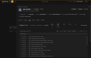Request logs for a running app