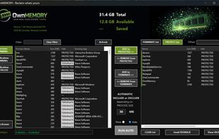 One doorman screen handles everything. Remove processes from the RAM according preset rules