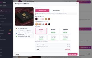 Set up branded gift boxes with your own logo, straight from the dashboard.