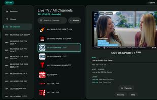 Live TV — preview playing