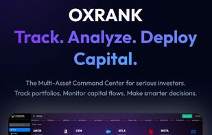 Landing page OxRank is a multi-asset financial intelligence platform built for serious investors, traders, and market researchers. It helps users track portfolios, analyze capital flows, monitor crypto and stock markets, follow earnings data, and make more informed investment decisions from one command center.