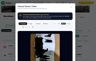 Scan bills to load automatically the data, and censor it before processing it if you prefer.
