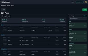 Packing list builder