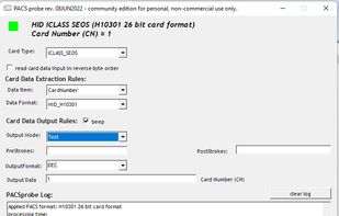 PACSprobe reads HID iCLASS SEOS card number