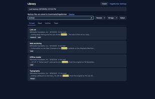 Full-text search across saved articles in English and Korean
