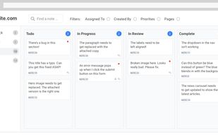Project task board to easily manage tasks
