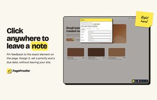 Click anywhere to leave a note pinned to the exact element on the page.