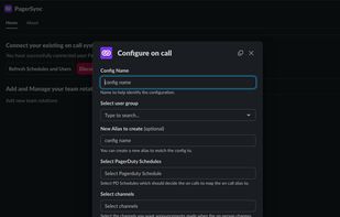 Empty configuration of Slack user group and PagerDuty on call schedule