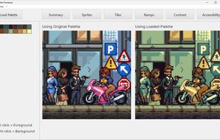 Inspect, test, and dynamically recolour sprites inside actual visual contexts.
