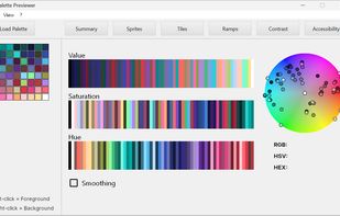 Inspect gradients and color interpolation to better understand palette transitions.