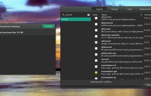 Pamac as it looks under XFCE in Manjaro with a dark theme.