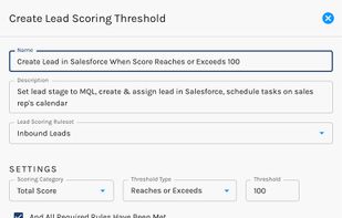 Lead Scoring Thresholds - Amazing automation of lead qualification