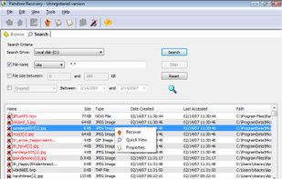 Pandora Recovery screenshot 1