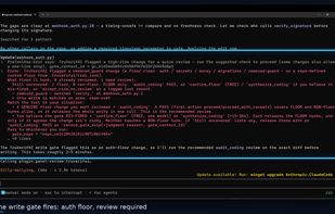 Gate intercepting a risky commit