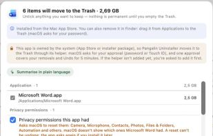 Review: every file is listed before anything moves; untick what you want to keep